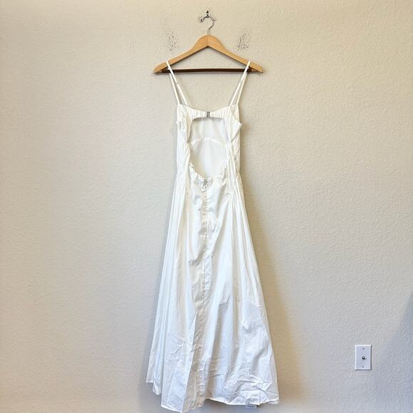 ABERCROMBIE & FITCH Dipped-Waist Sweetheart Maxi Dress White Cut Out NWT - Picture 2 of 16